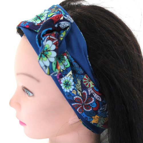 Bandeau cheveux rigide femme fleurs multicolores - Un grand marché