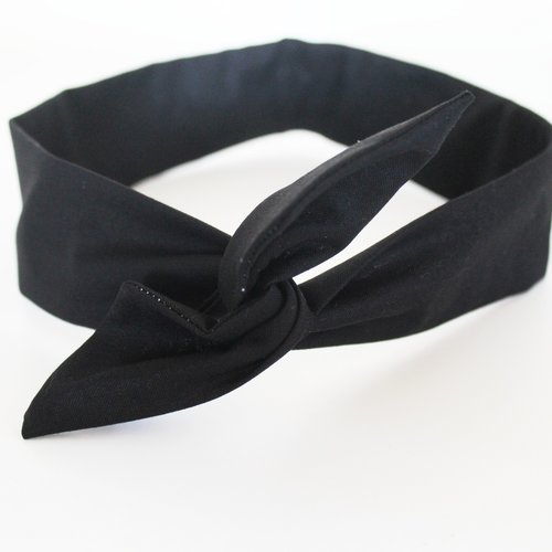 Bandeau rigide femme uni noir