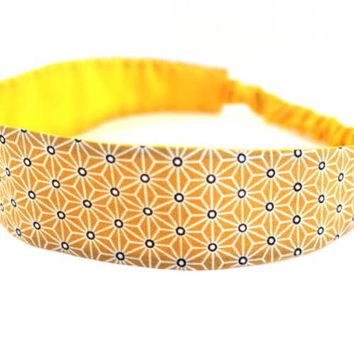 Bandeau cheveux femme graphique jaune 