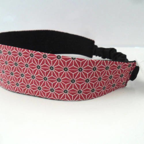 Bandeau cheveux femme graphique rouge et blanc