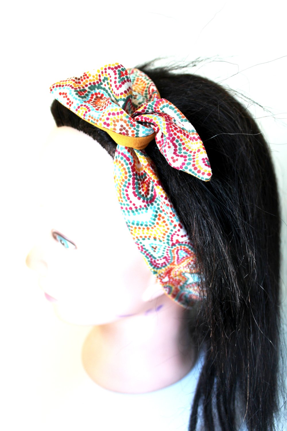Bandeau cheveux rigide femme fleurs multicolores - Un grand marché