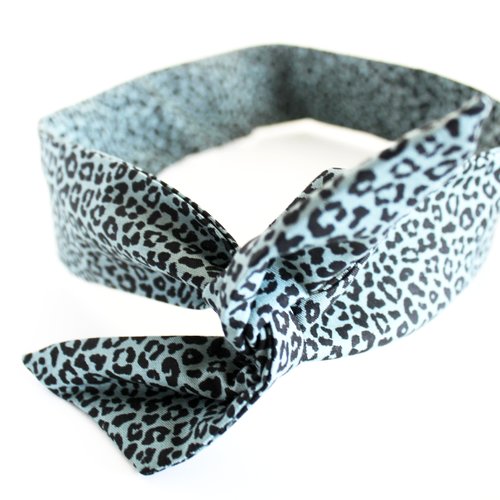 Bandeau cheveux rigide femme léopard vert et noir