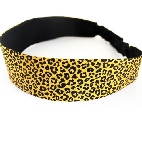 Bandeau cheveux femme léopard moutarde et noir
