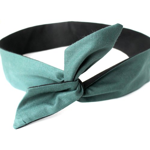 Bandeau rigide femme vert et noir