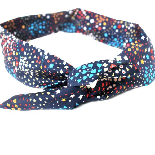 Bandeau cheveux rigide femme imprimé multicolore