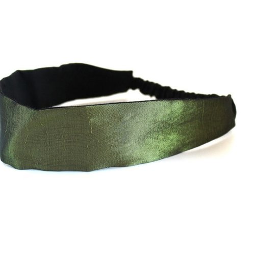 Bandeau cheveux femme taffetas vert olive