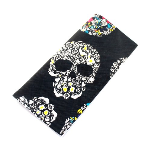 Pilulier têtes de mort simili cuir