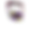 Bandeau cheveux femme wax violet, vert et blanc