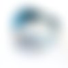 Bandeau cheveux enfant beige turquoise et moutarde