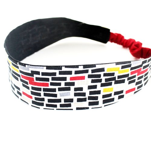 Bandeau cheveux femme graphique noir et multicolore