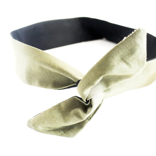 Bandeau cheveux rigide kaki et noir