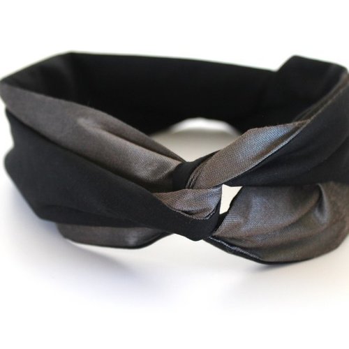 Bandeau rigide femme noir et doré foncé