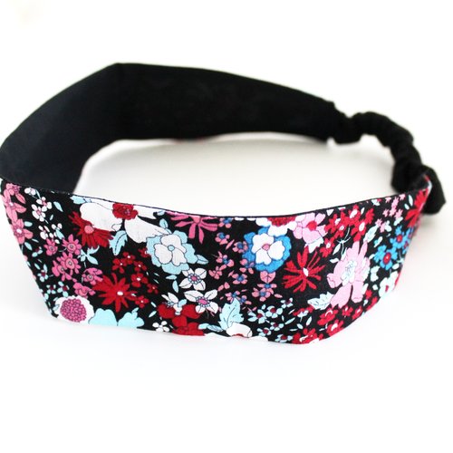 Bandeau cheveux femme fleurs multicolores