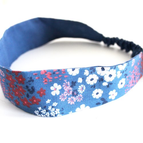 Bandeau cheveux femme liberty bleu
