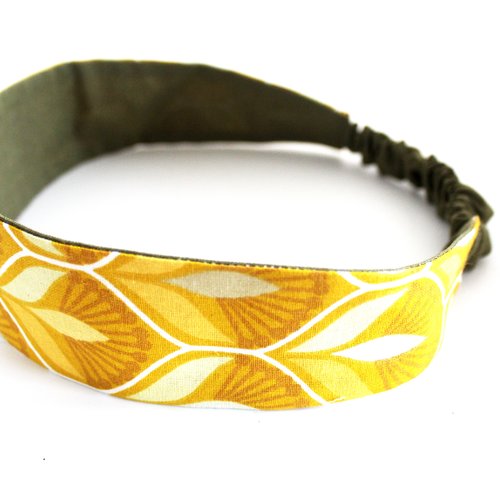 Bandeau cheveux femme jaune moutarde