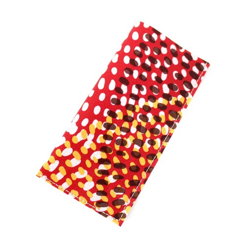 Pilulier femme rouge, marron et jaune