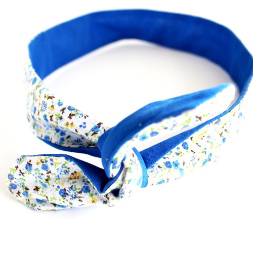 Bandeau rigide femme liberty bleu et blanc