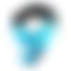 Bandeau rigide femme taffetas turquoise et noir