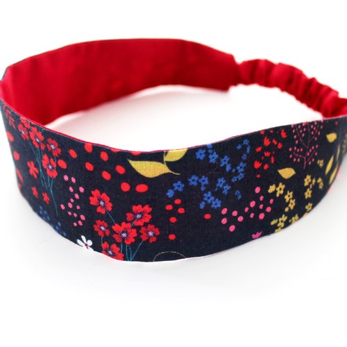 Bandeau cheveux femme fleurs multicolores