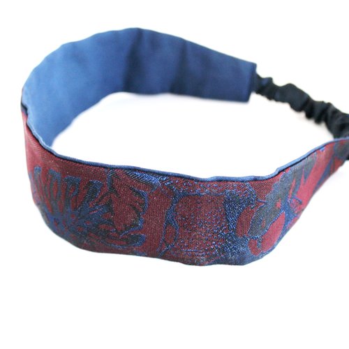 Bandeau cheveux femme bordeaux et marine