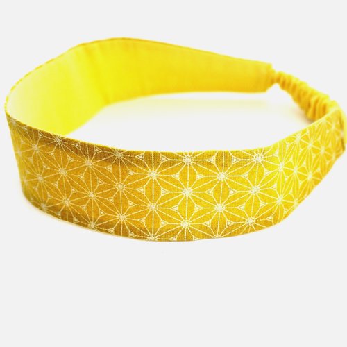 Bandeau cheveux fille jaune et blanc