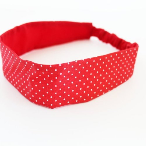 Bandeau cheveux femme à pois rouge