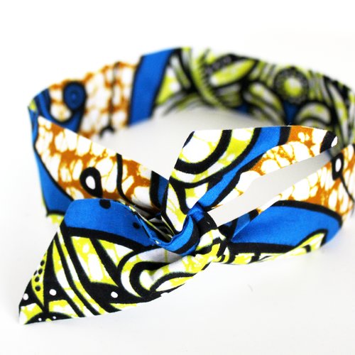 Bandeau rigide wax jaune et bleu