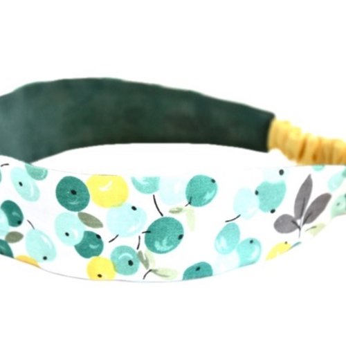 Bandeau cheveux fille vert et jaune