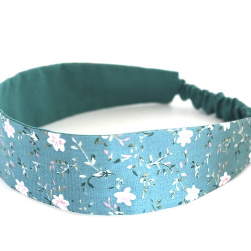 Bandeau cheveux femme à fleurs vert