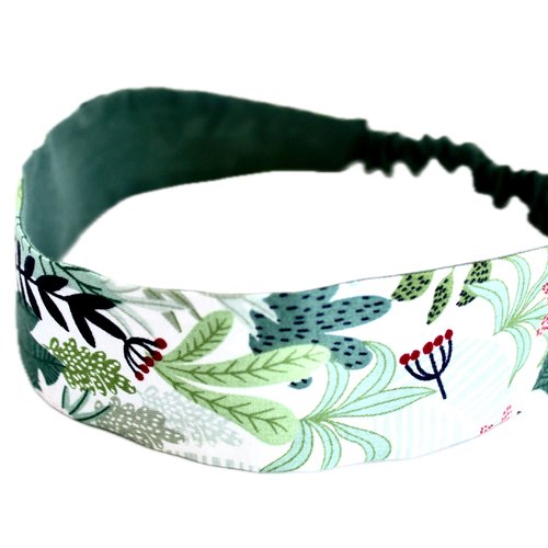 Bandeau cheveux femme tropical vert