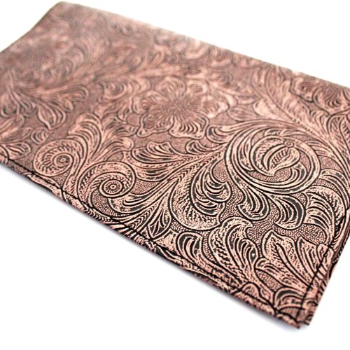 Porte chéquier en simili cuir marron et doré