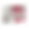 Porte chéquier femme beige et rouge