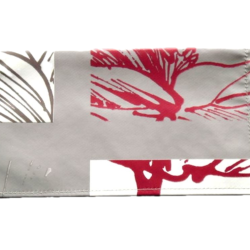 Porte chéquier femme beige et rouge