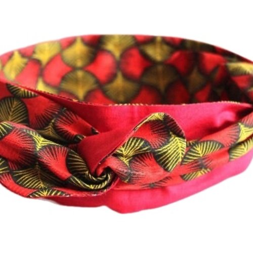 Bandeau rigide long rouge et jaune