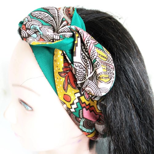 Bandeau cheveux rigide femme tropical multicolore