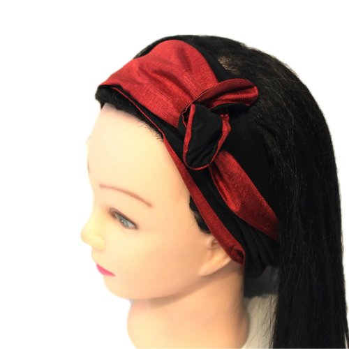 Bandeau rigide long rouge et noir