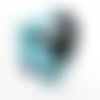 Bandeau rigide long femme taffetas turquoise et noir