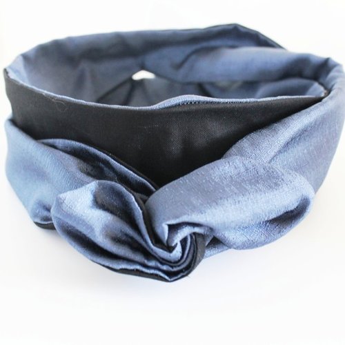 Bandeau rigide long bleu et noir