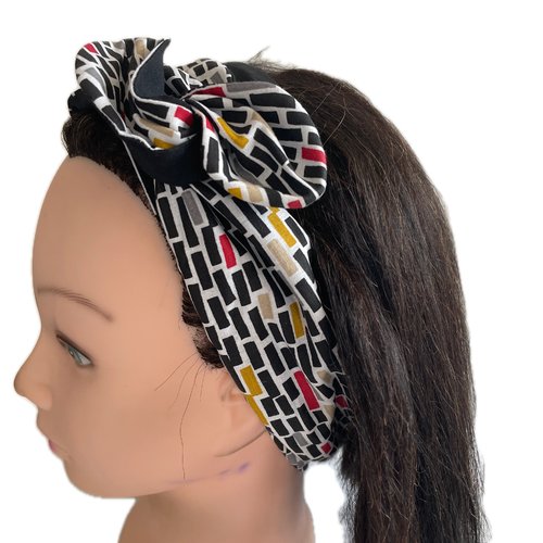 Bandeau cheveux rigide femme graphique multicolore