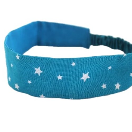Bandeau cheveux enfant turquoise et blanc