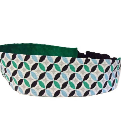 Bandeau cheveux femme graphique vert et noir