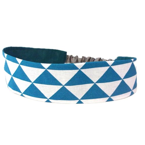 Bandeau cheveux femme graphique émeraude et blanc