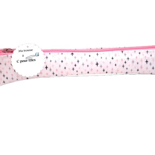 Trousse brosse à dents rose et blanche