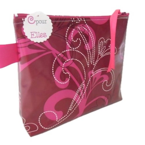 Trousse de toilette femme rouge et rose