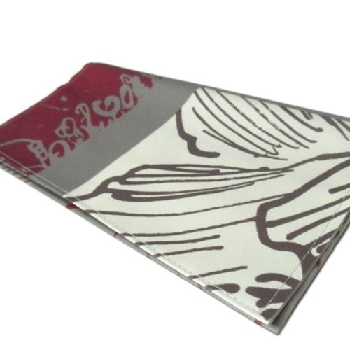 Porte chéquier femme beige et rouge