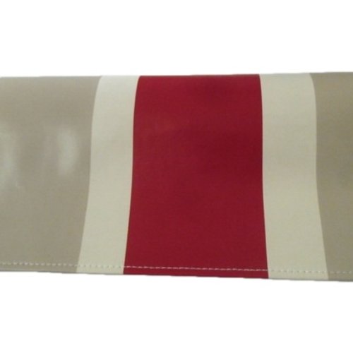 Porte chéquier femme beige et rouge