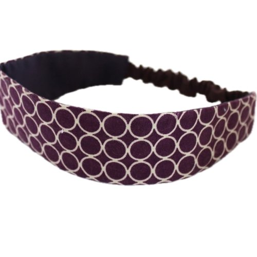 Bandeau cheveux bébé prune et beige