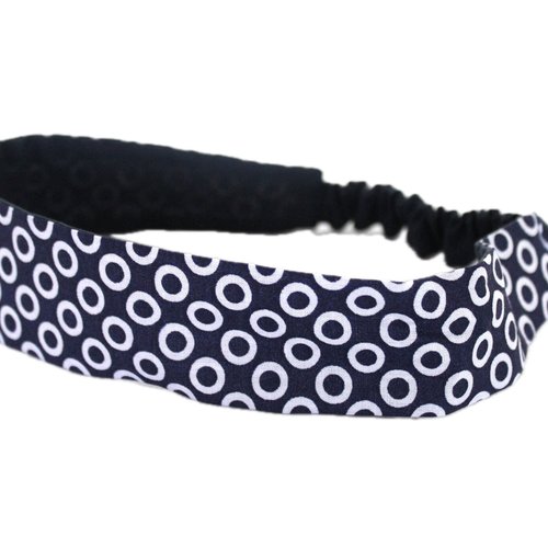 Bandeau cheveux femme bleu marine et blanc