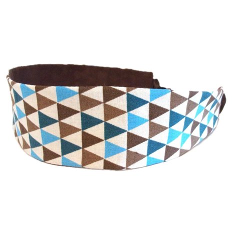 Bandeau cheveux femme graphique turquoise et marron