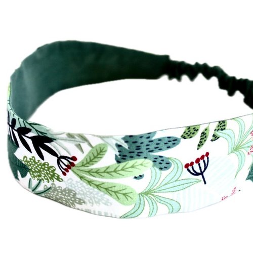 Bandeau cheveux femme tropical vert